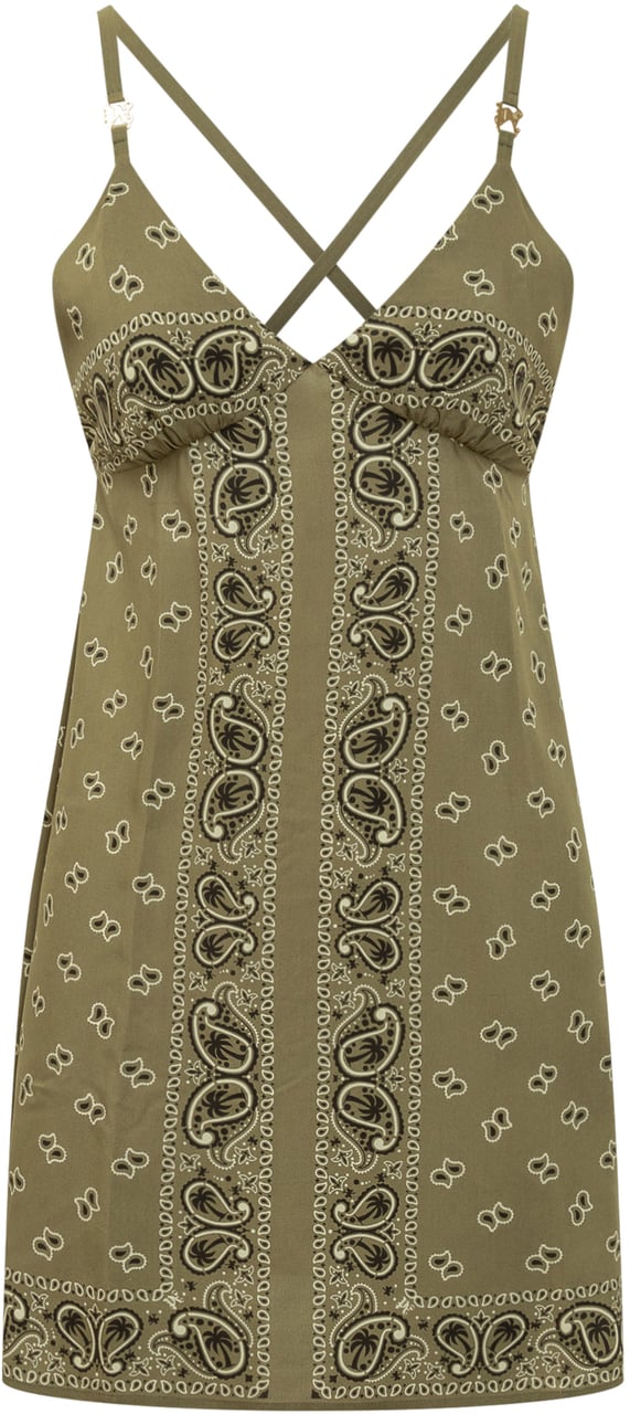 Palm Angels Abito con Fantasia Paisley Groen