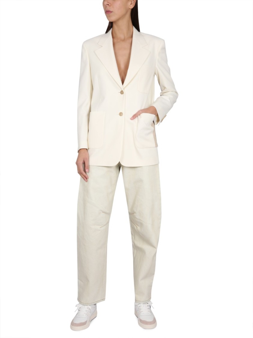 Palm Angels Blazer With Knit Detail Wit