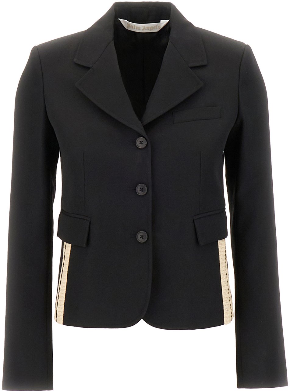 Palm Angels Palm Angels Black polyester blend blazer Zwart