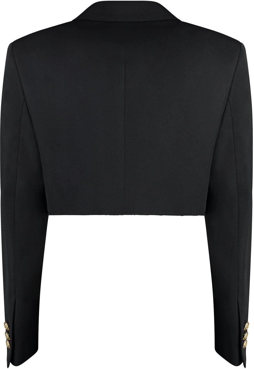 Palm Angels Double-breasted wool blazer Zwart