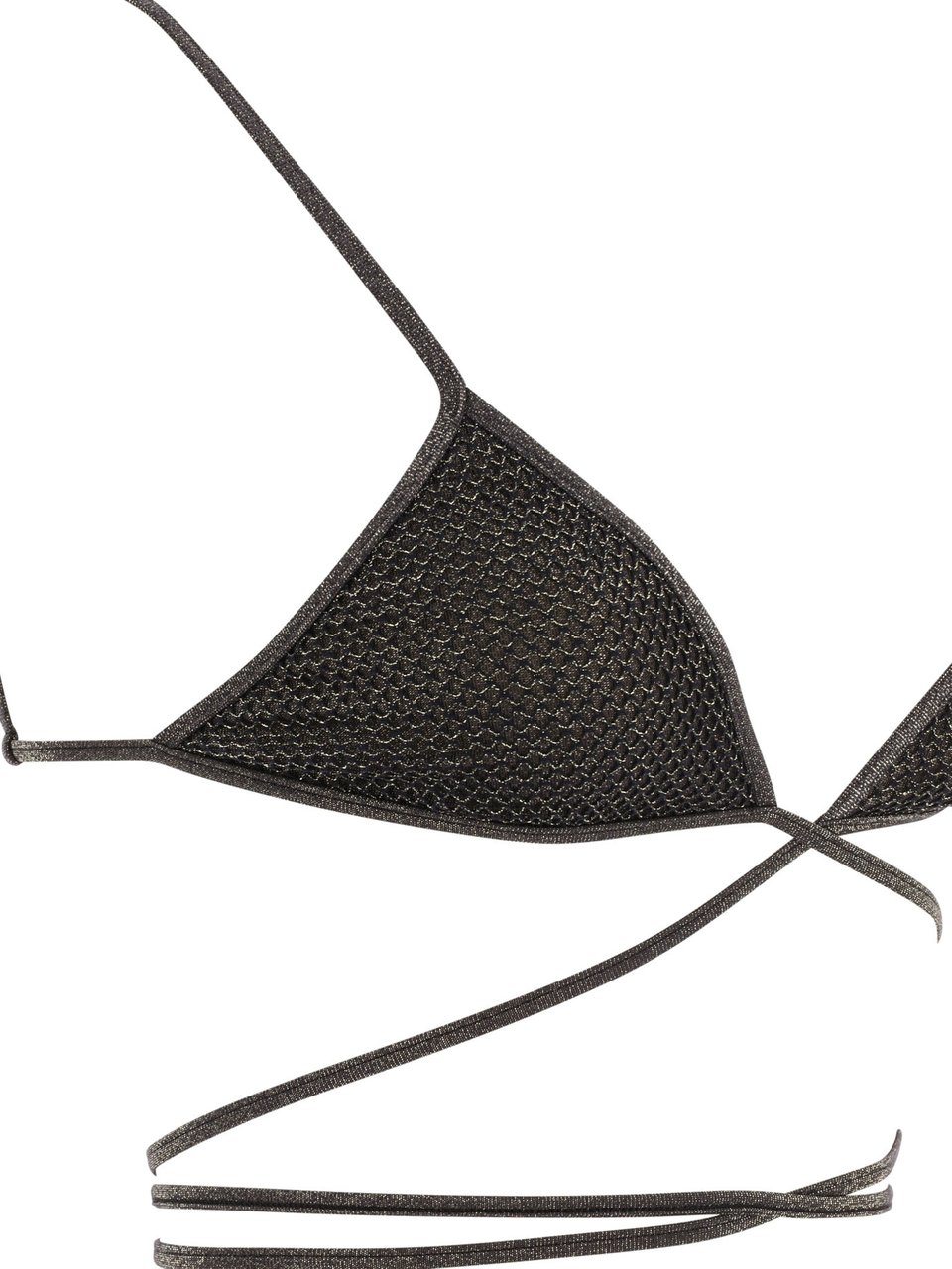 Palm Angels "Criss Cross" lurex bikini top Zwart