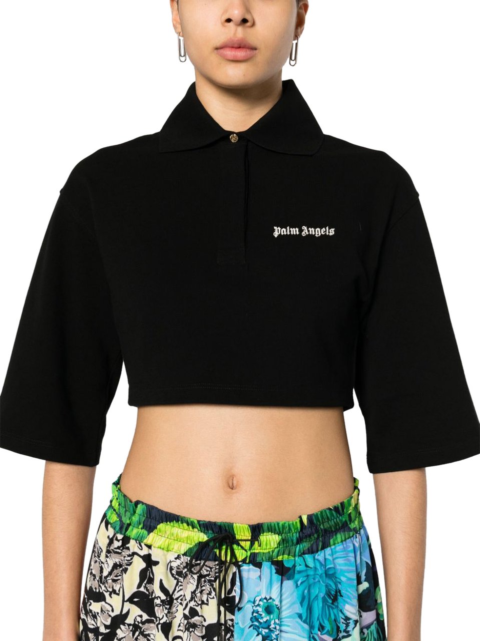 Palm Angels Palm Angels Black piquet polo shirt Zwart