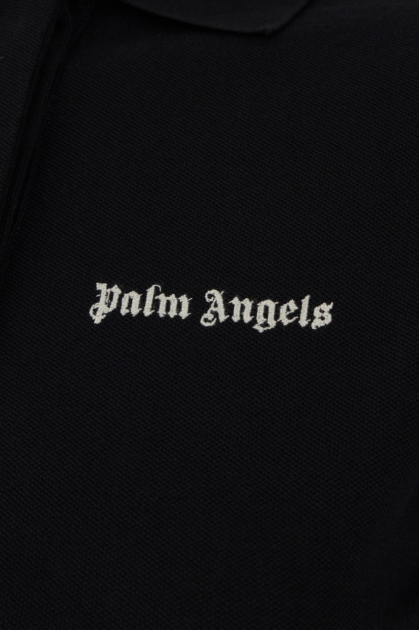 Palm Angels Palm Angels Black piquet polo shirt Zwart