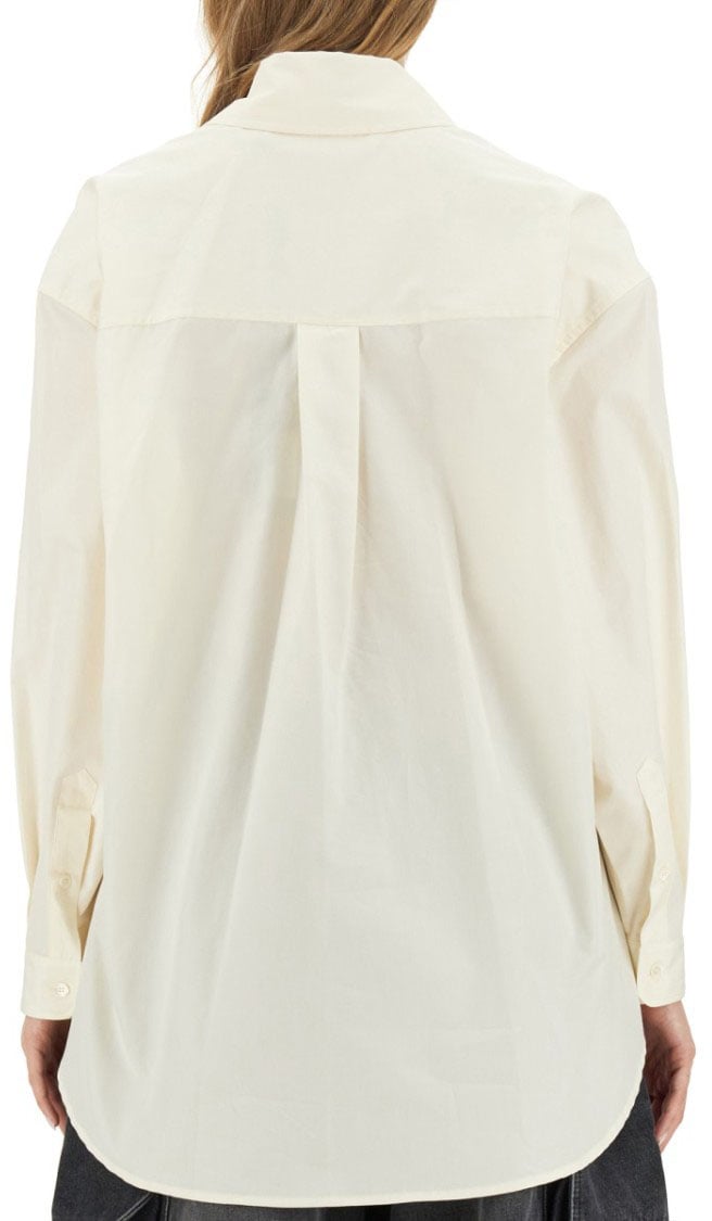 Palm Angels Shirt With Embroidered Logo Neutraal