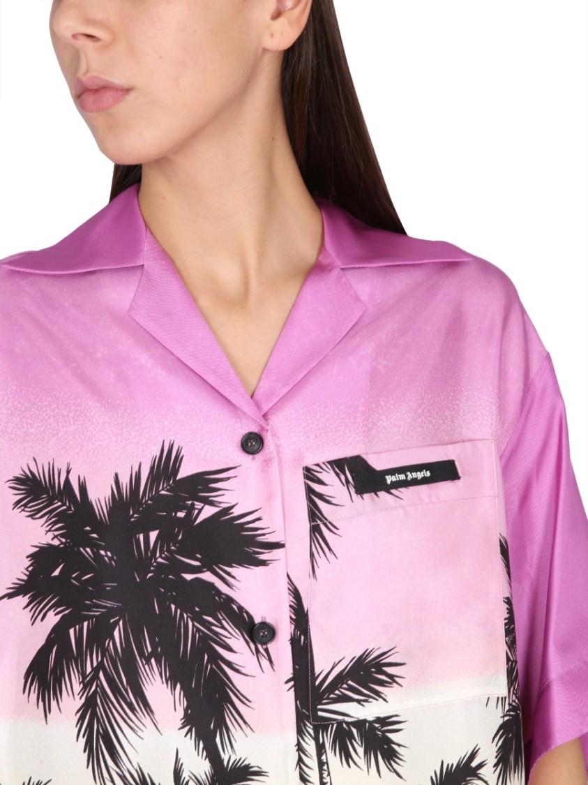 Palm Angels Sunset Print Shirt Roze