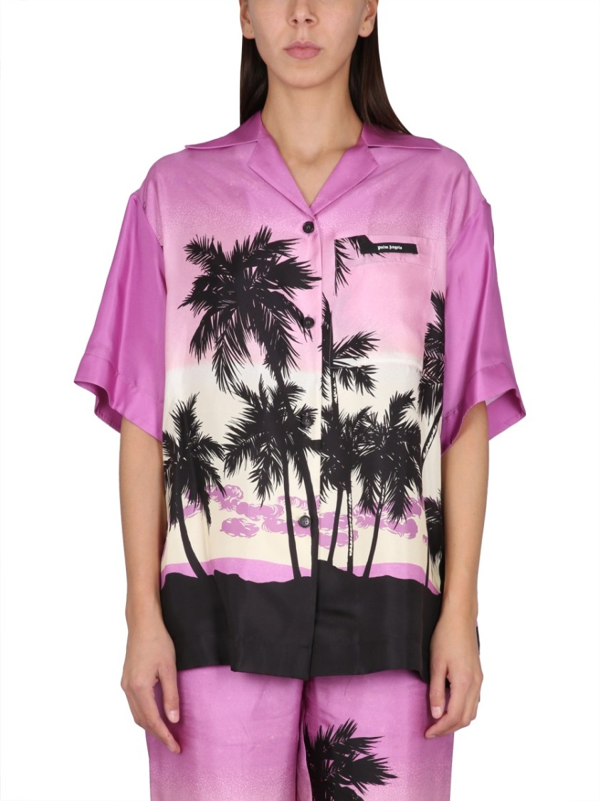Palm Angels Sunset Print Shirt Roze