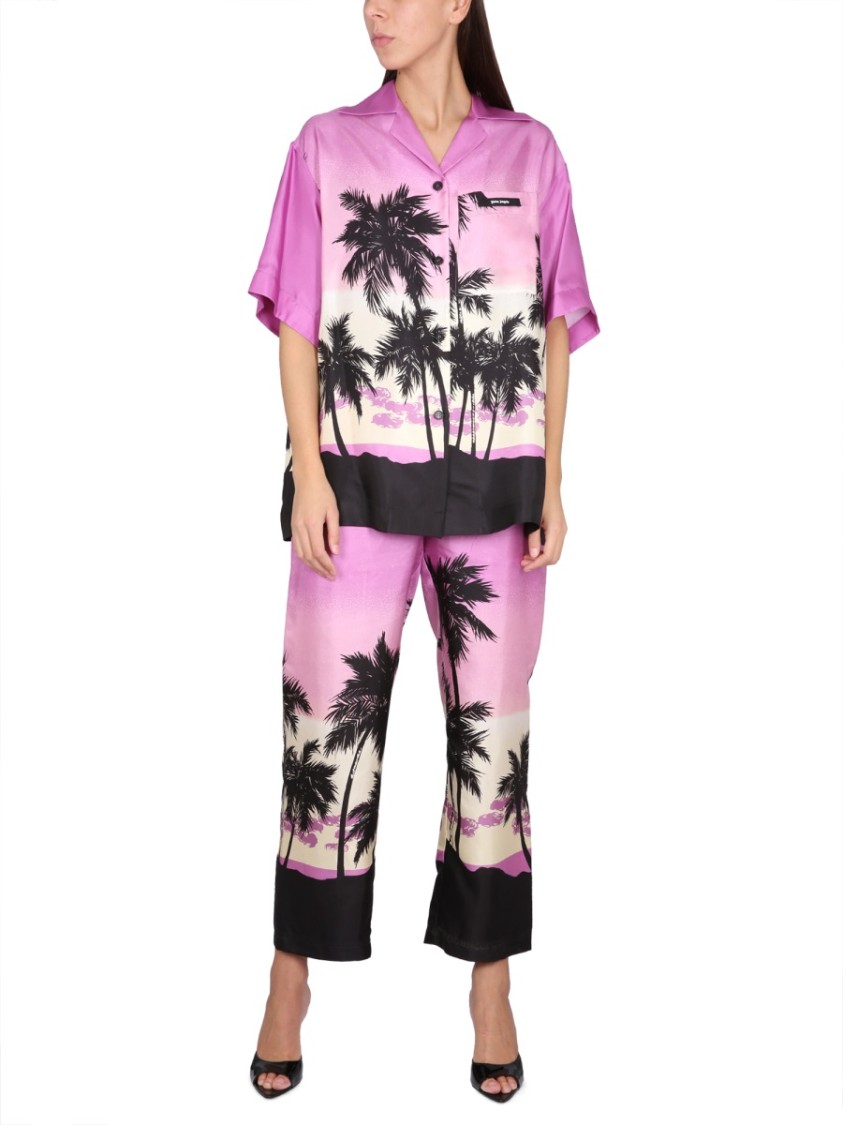 Palm Angels Sunset Print Shirt Roze