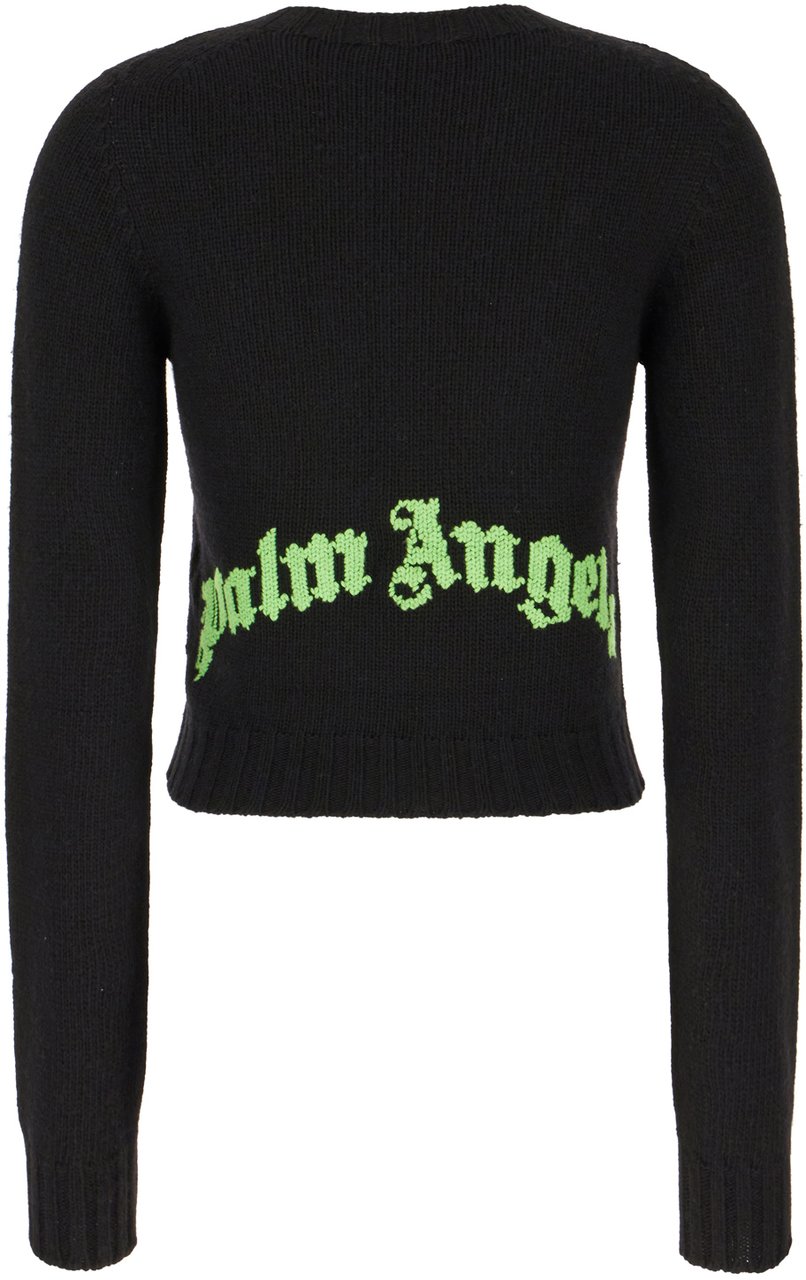 Palm Angels Palm Angels Black wool blend sweater Zwart