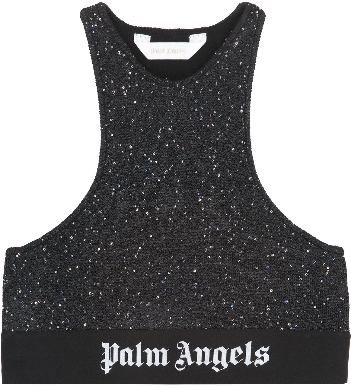 Palm Angels Crop-top with logo Zwart