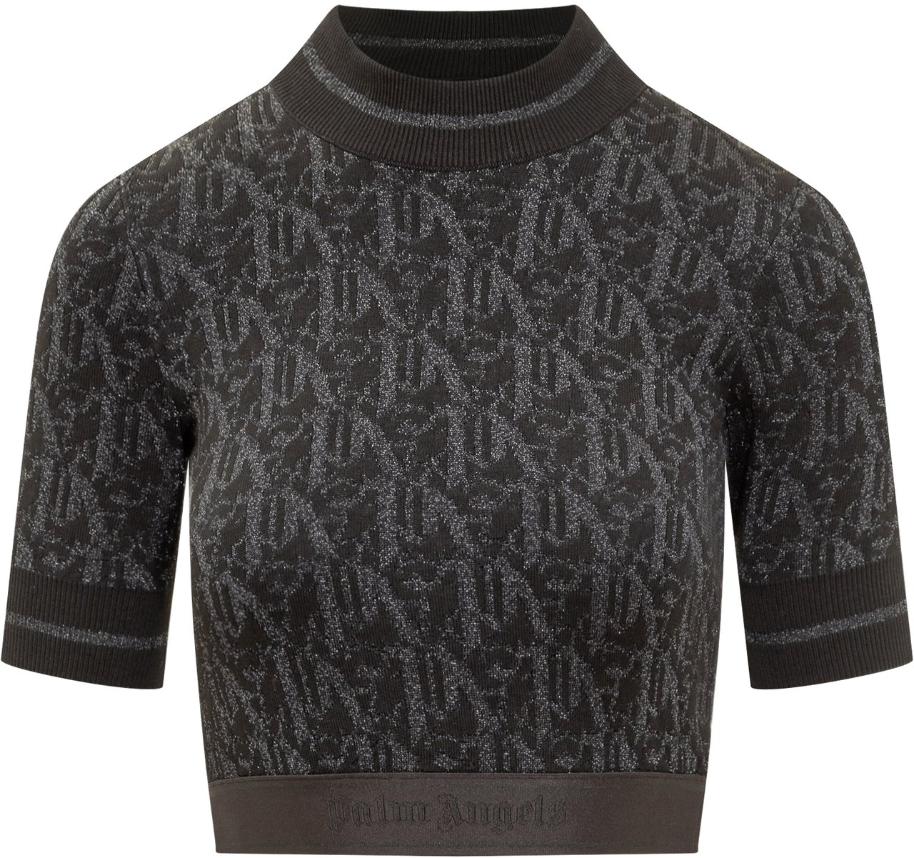 Palm Angels Top Maglia Monogram Zwart