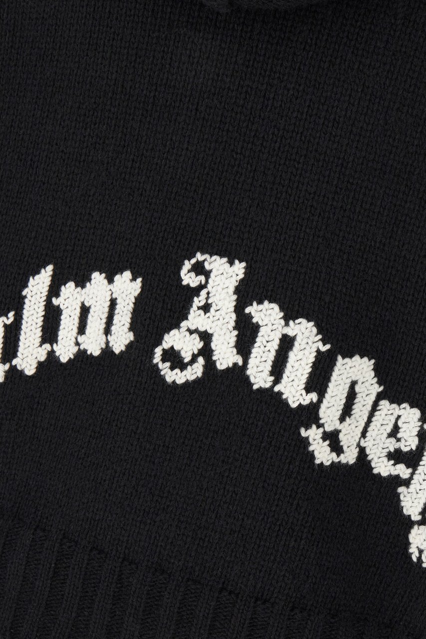 Palm Angels Palm Angels Black wool blend sweatshirt Zwart