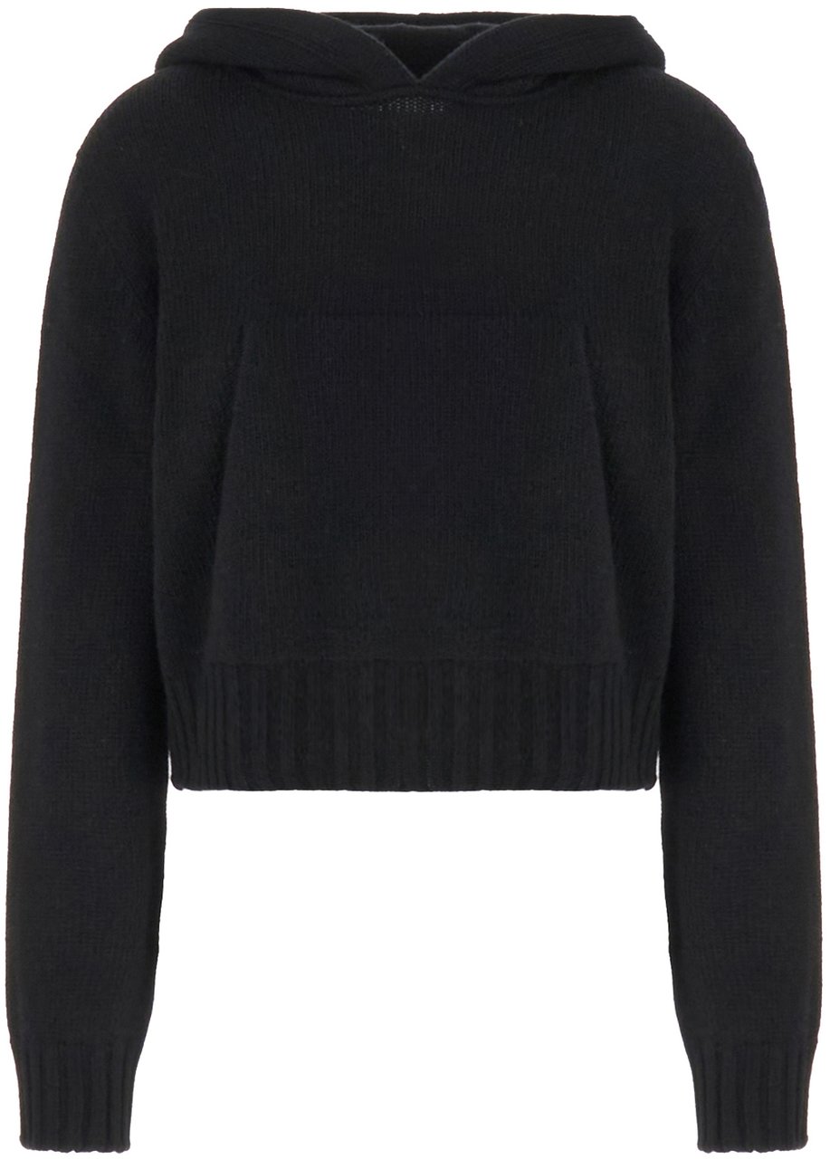 Palm Angels Palm Angels Black wool blend sweatshirt Zwart