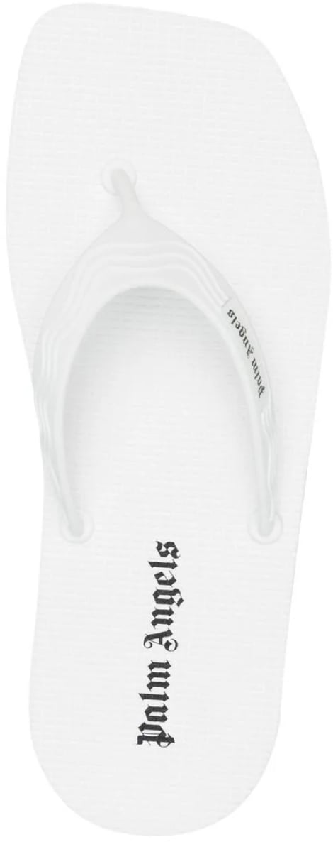 Palm Angels Logo Flip Flops Sandals Wit