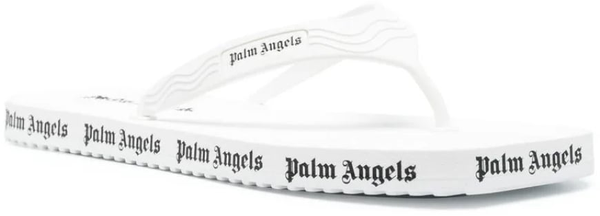 Palm Angels Logo Flip Flops Sandals Wit