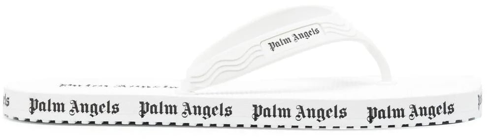 Palm Angels Logo Flip Flops Sandals Wit