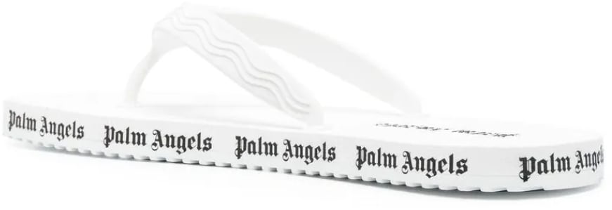 Palm Angels Logo Flip Flops Sandals Wit