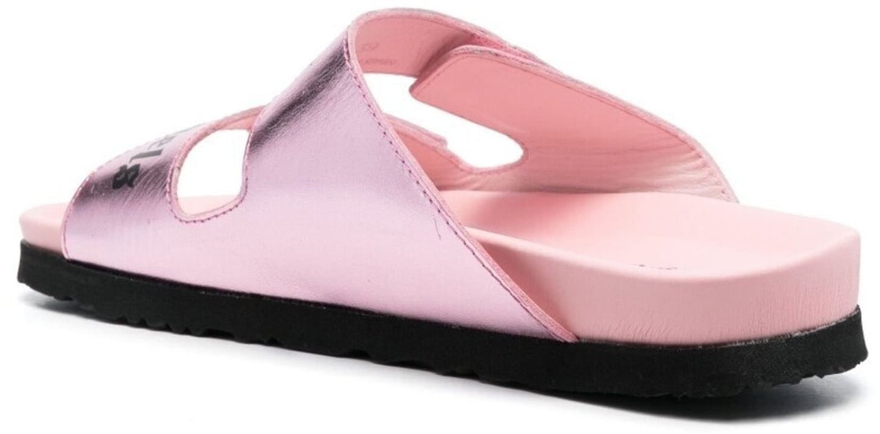 Palm Angels Palm Angels Leather Logo Sandals Roze