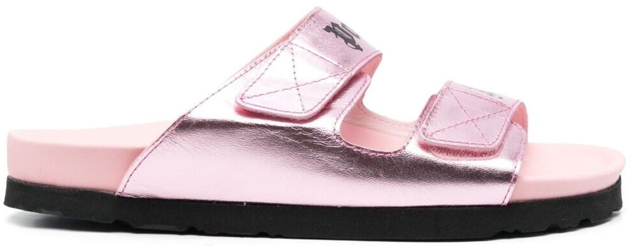 Palm Angels Palm Angels Leather Logo Sandals Roze
