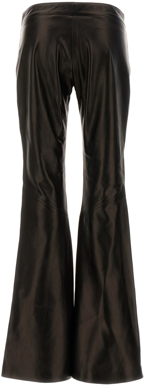 Palm Angels Palm Angels Black leather pant Zwart