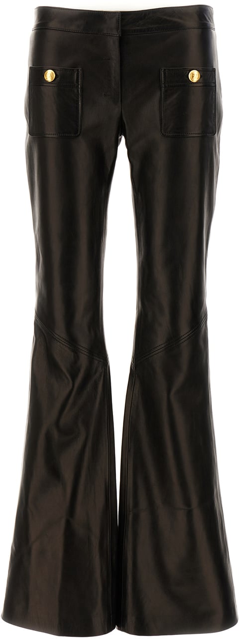 Palm Angels Palm Angels Black leather pant Zwart