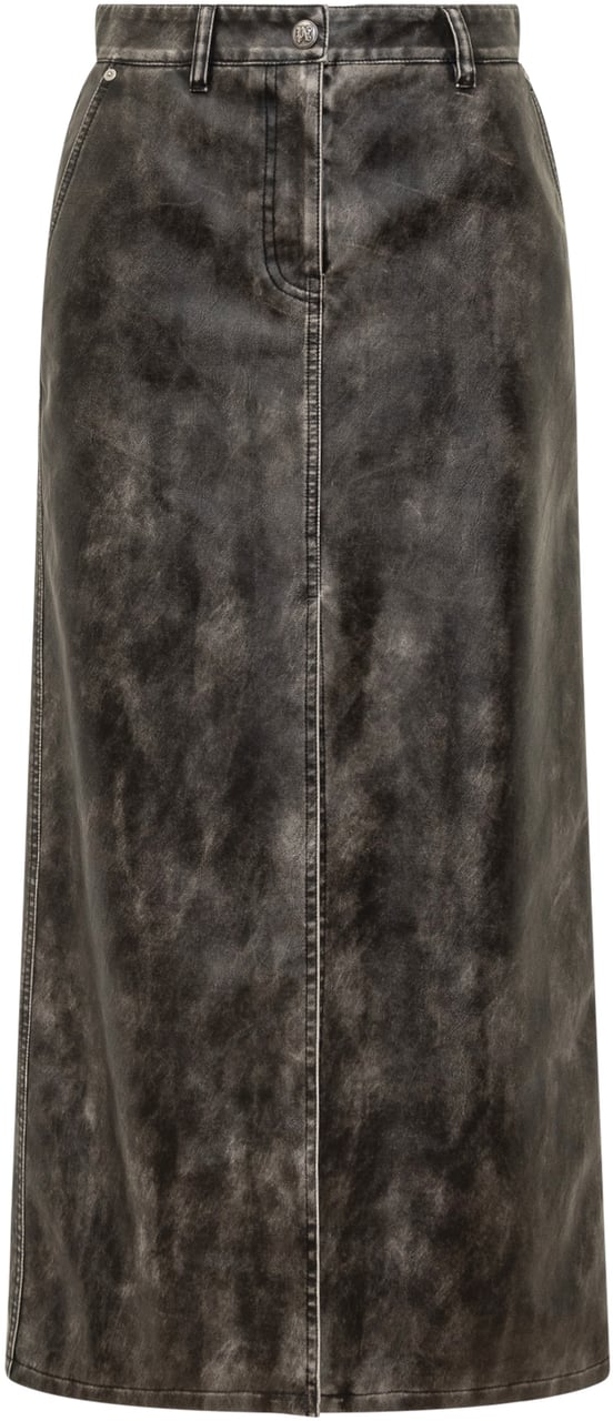 Palm Angels Palm Angels Gonna Midi in Eco Pelle Effetto Vintage Grijs