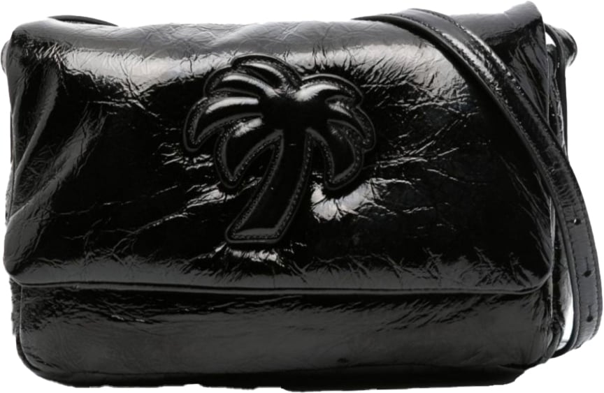 Palm Angels Soft Palm Bridge Logo Shoulder Bag Zwart