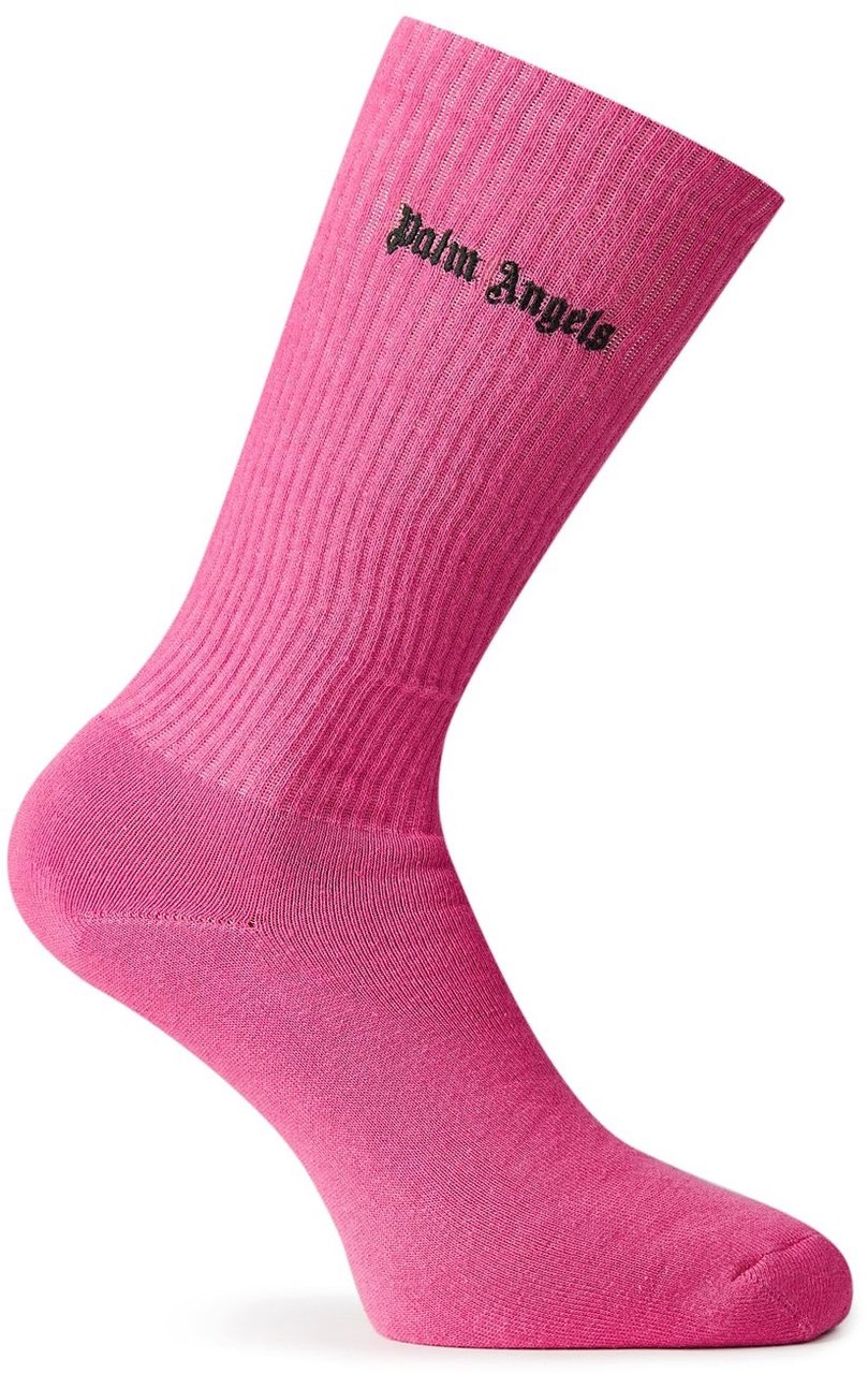 Palm Angels Embroidered Logo Socks Roze