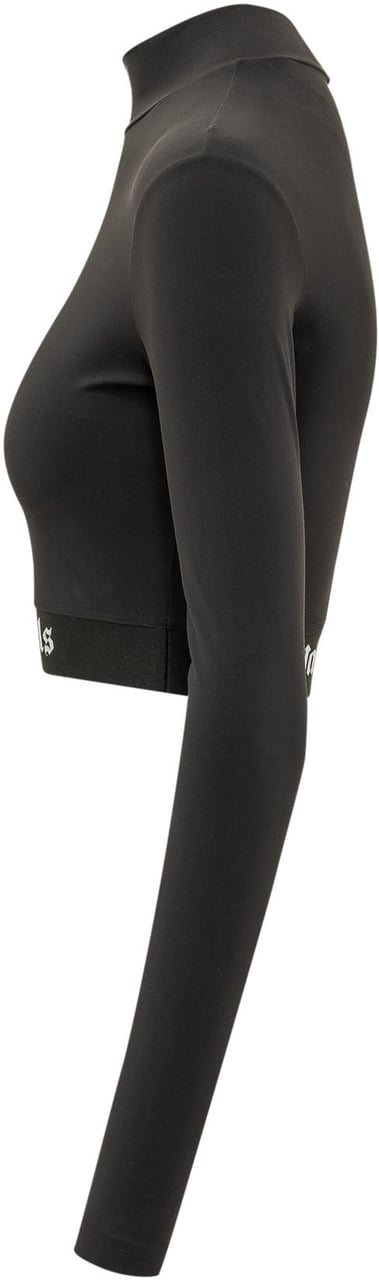 Palm Angels Top con Collo Alto e Fascia Logo Zwart