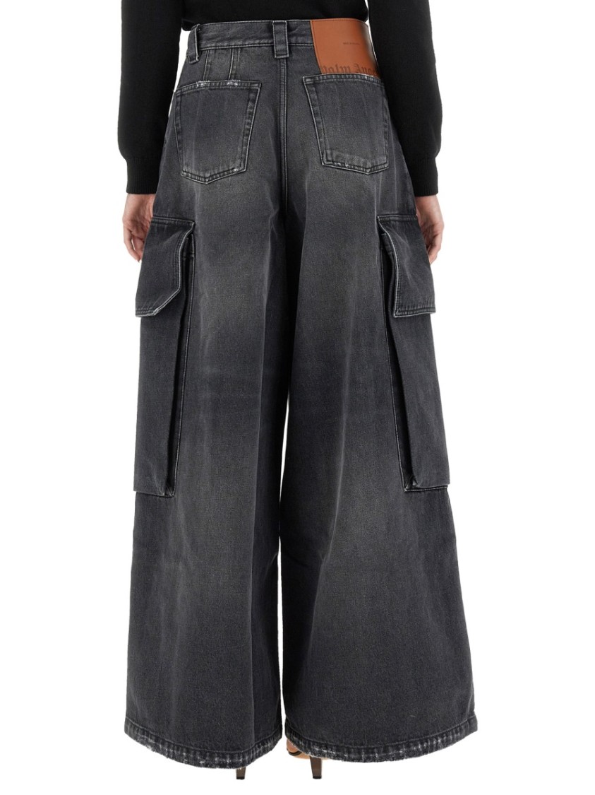 Palm Angels Wide Parachute Jeans Grijs