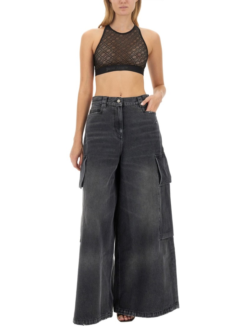Palm Angels Wide Parachute Jeans Grijs