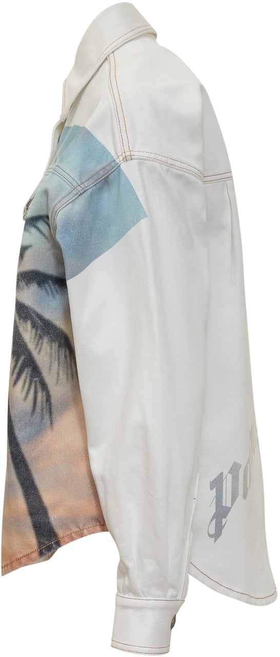 Palm Angels Giacca in Jeans Sunrise Wit
