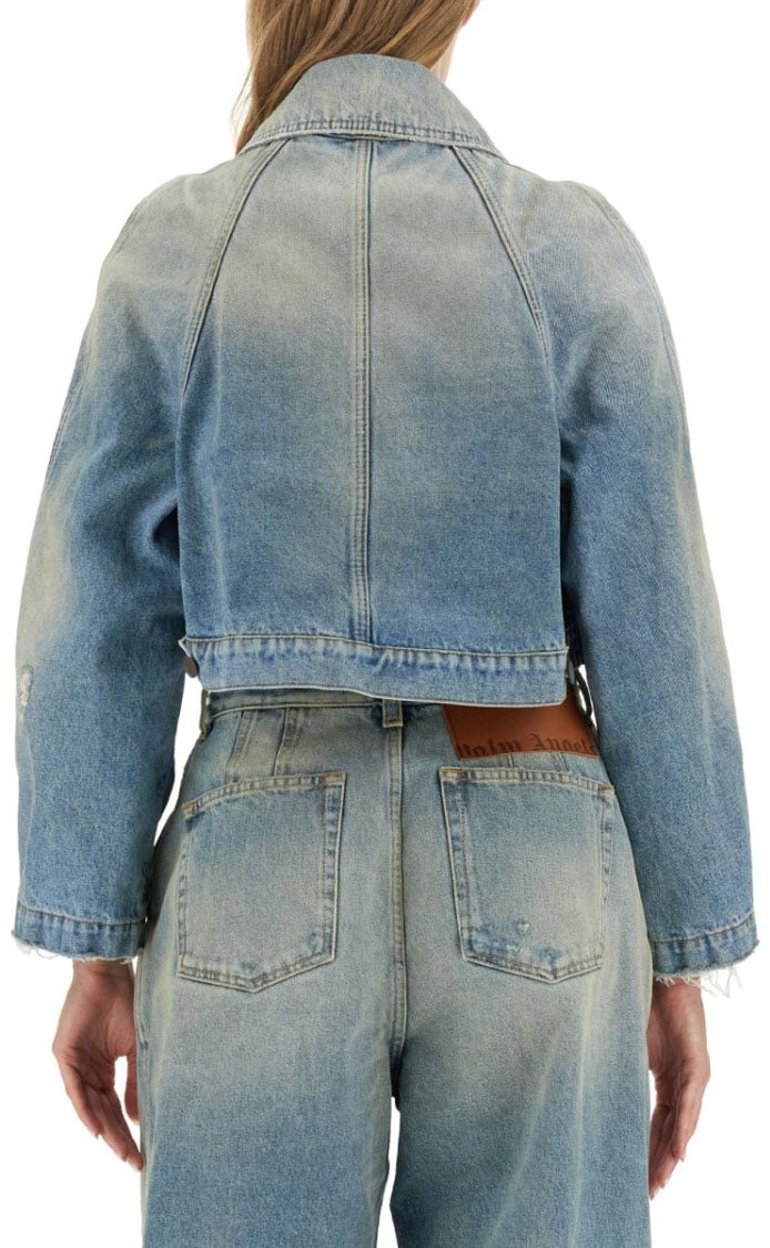 Palm Angels Cropped Fit Jacket Blauw