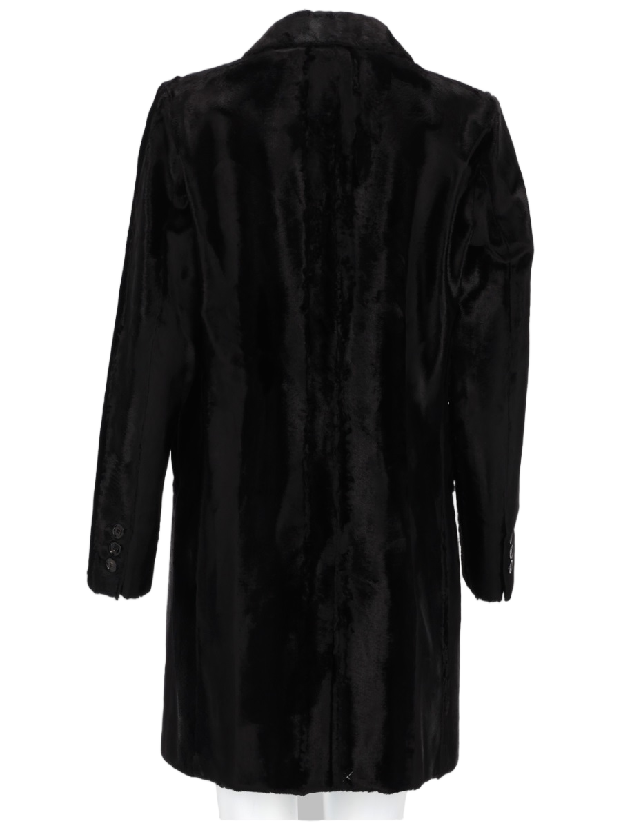 Palto Single-Breasted Coat With Classic Collar And Four Front Buttons Zwart