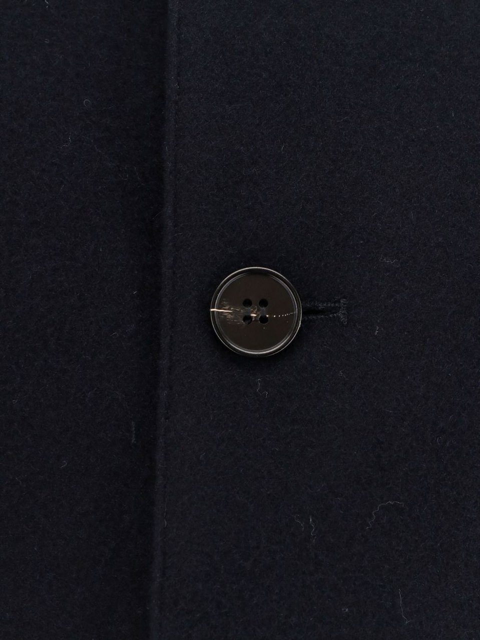 Palto Straight-Cut Overcoat With Four-Button Front Zwart