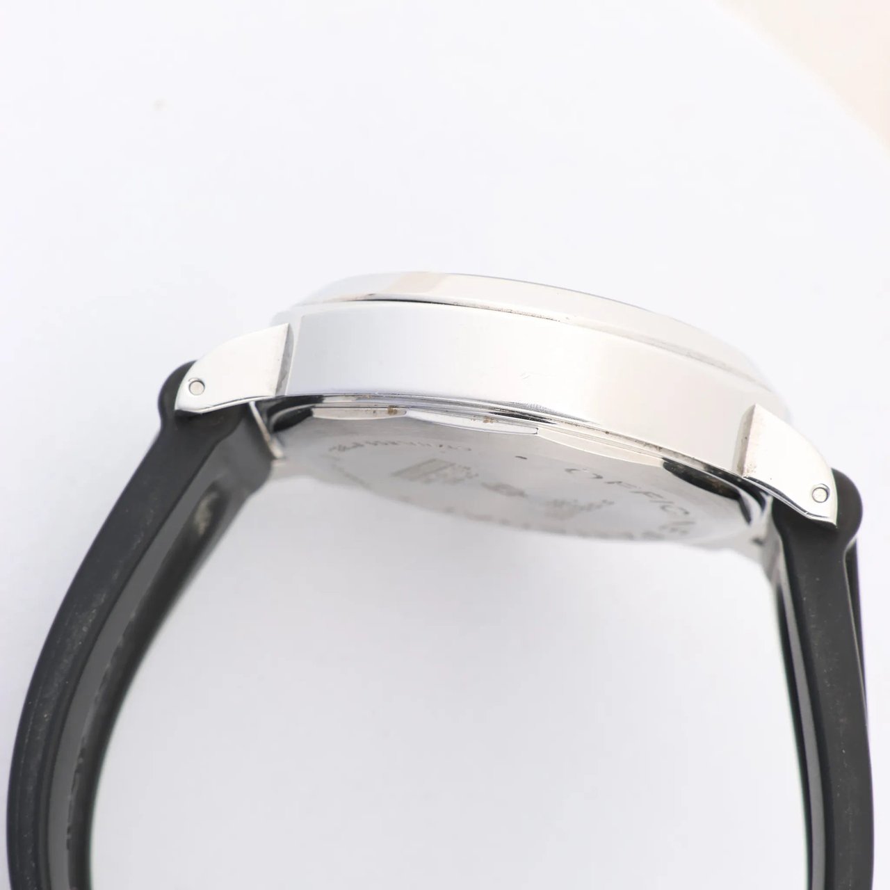 Panerai Panerai Luminor Base Logo PAM00000 SS x Rubber Stem-winder Watch with Black Dial Zwart