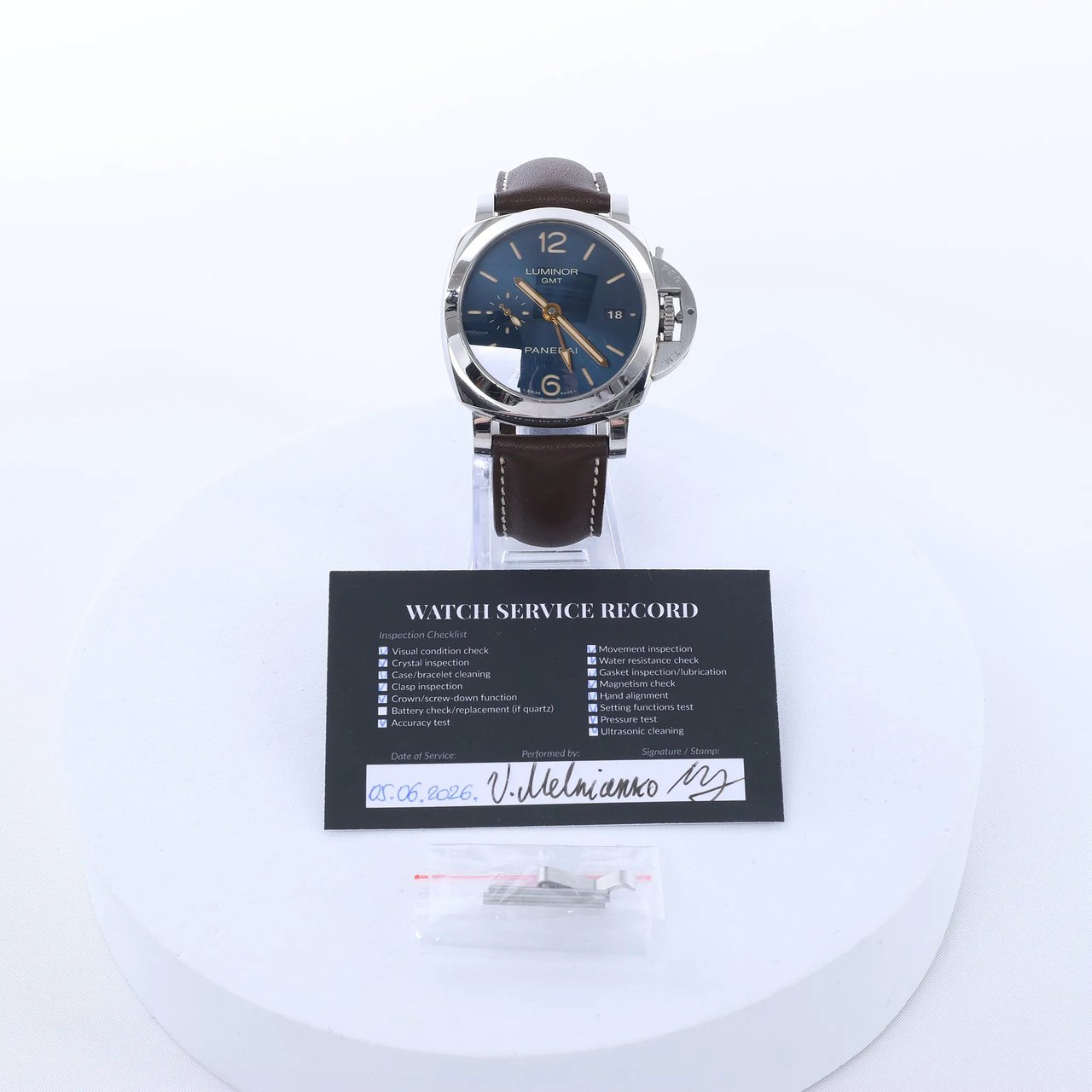 Panerai Luminor 1950 3 DAYS GMT Acciaio PAM00688 OP6950BB1815373 SS AT Watch with Blue Dial Blauw