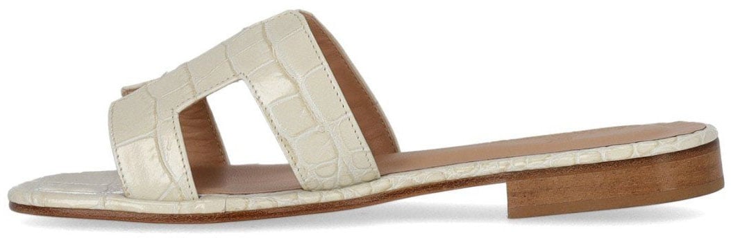 PAOLO FERRARA CROCO PRINT SANDAL Wit