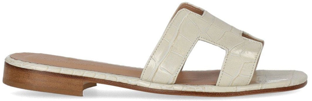 PAOLO FERRARA CROCO PRINT SANDAL Wit
