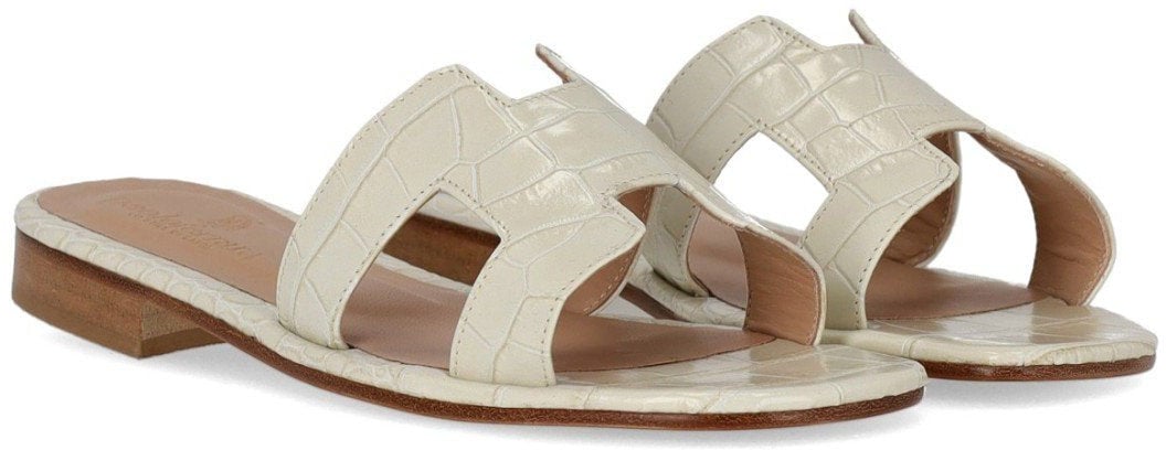 PAOLO FERRARA CROCO PRINT SANDAL Wit