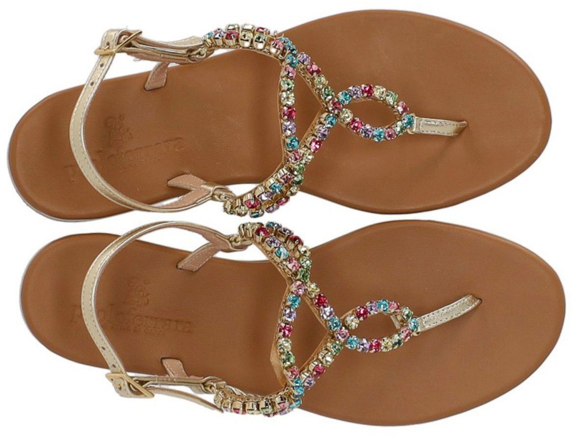 PAOLO FERRARA PLATIN THONG SANDAL Goud