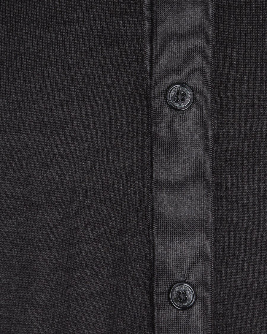 Paolo Pecora London Smoke Wool Cardigan Zwart