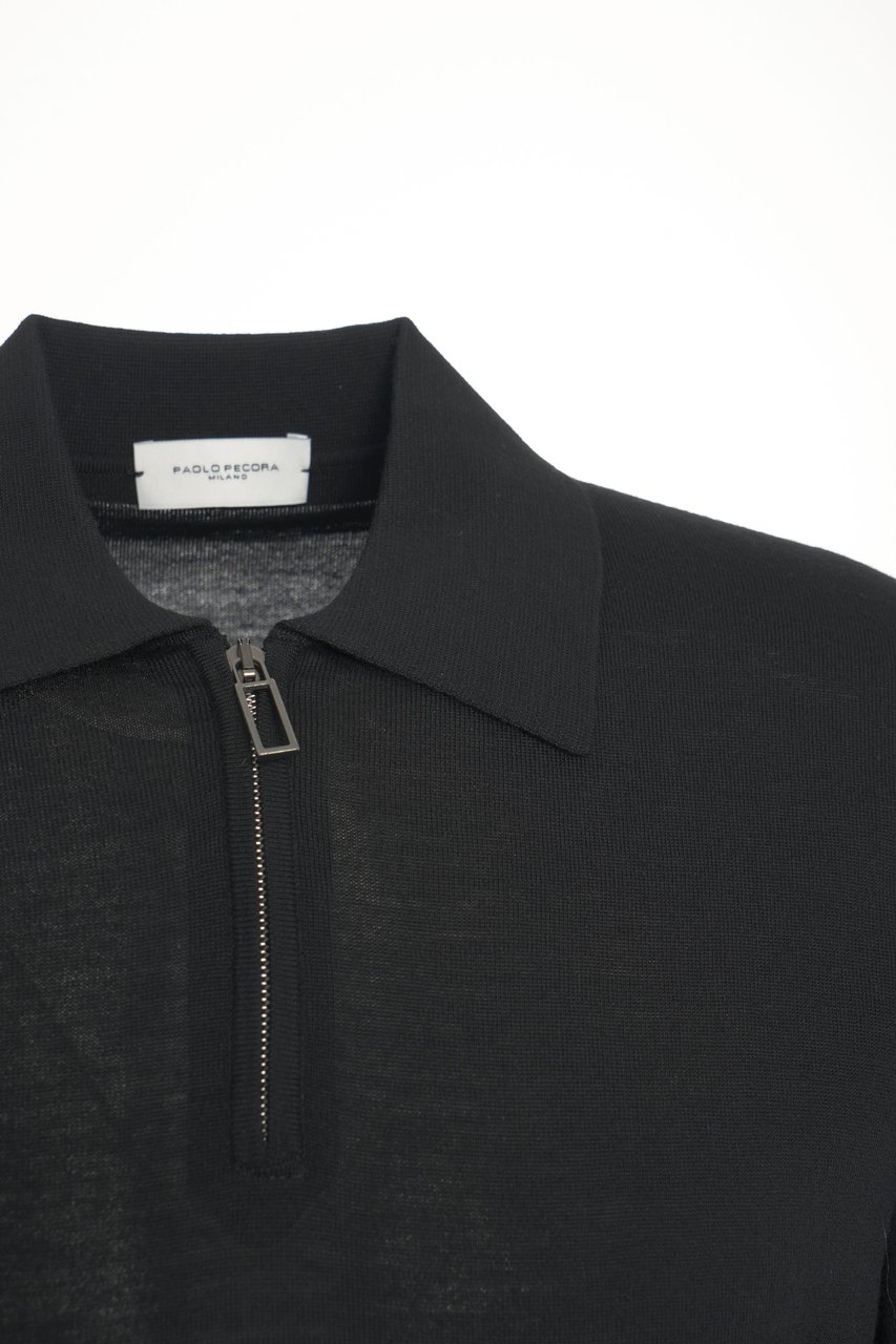 Paolo Pecora T-neck sweater Zwart