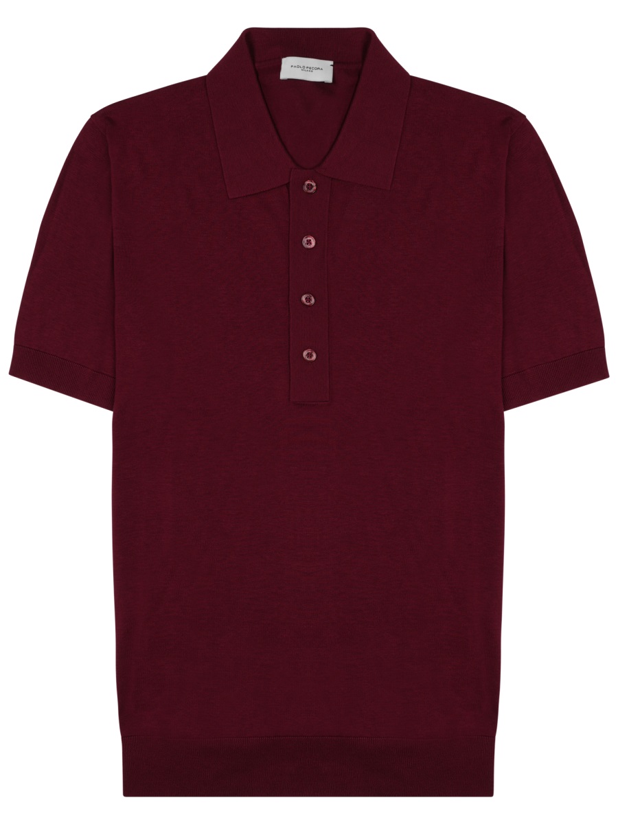 Paolo Pecora Short-Sleeve Polo Shirt With Classic Collar And Refined Finish Zwart