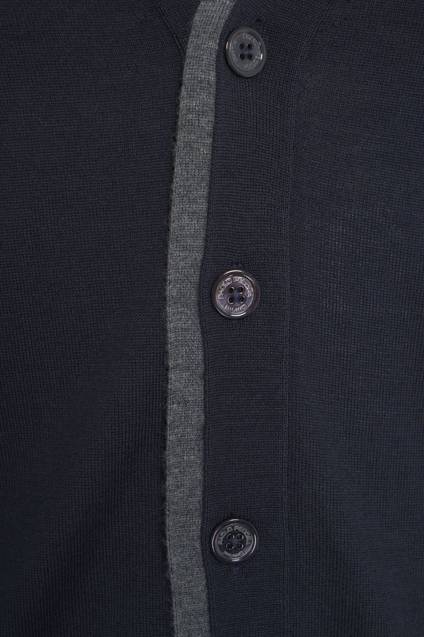 Paolo Pecora Fine knit cardigan Blauw