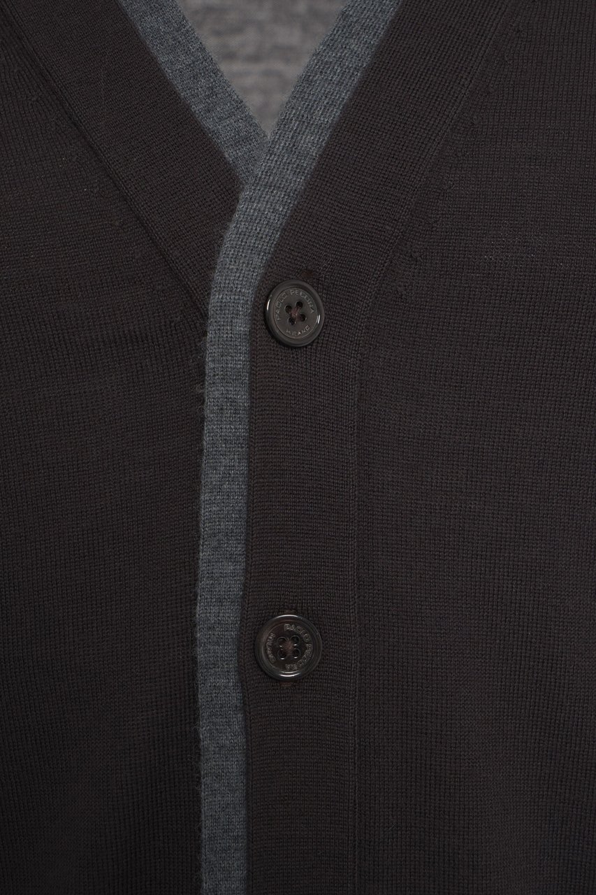 Paolo Pecora Fine knit cardigan Bruin