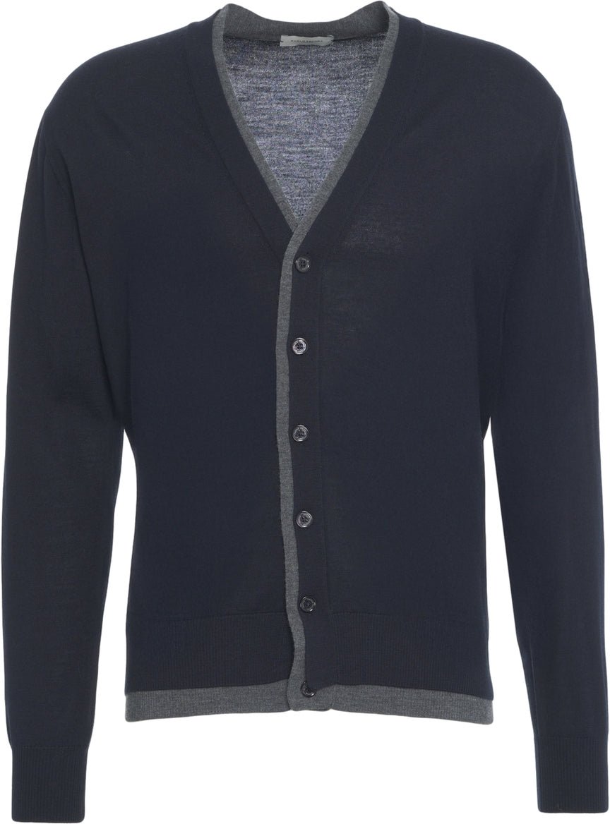Paolo Pecora Fine knit cardigan Blauw