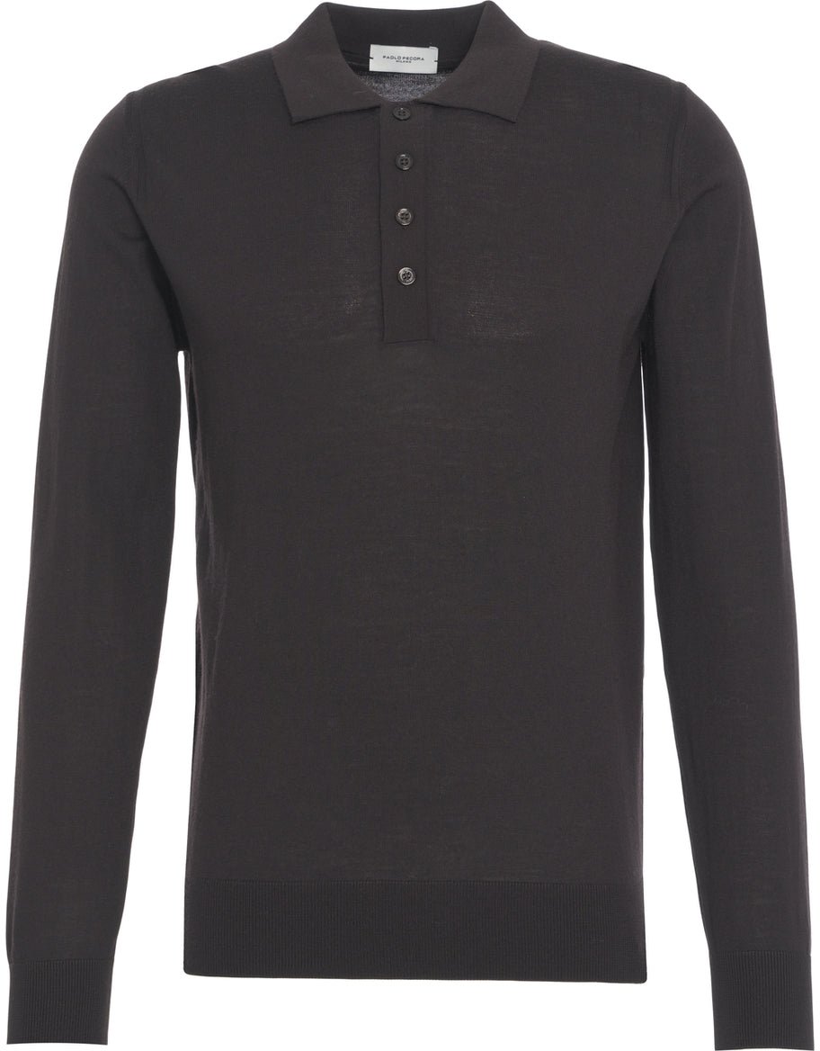 Paolo Pecora Knit poloshirt Bruin