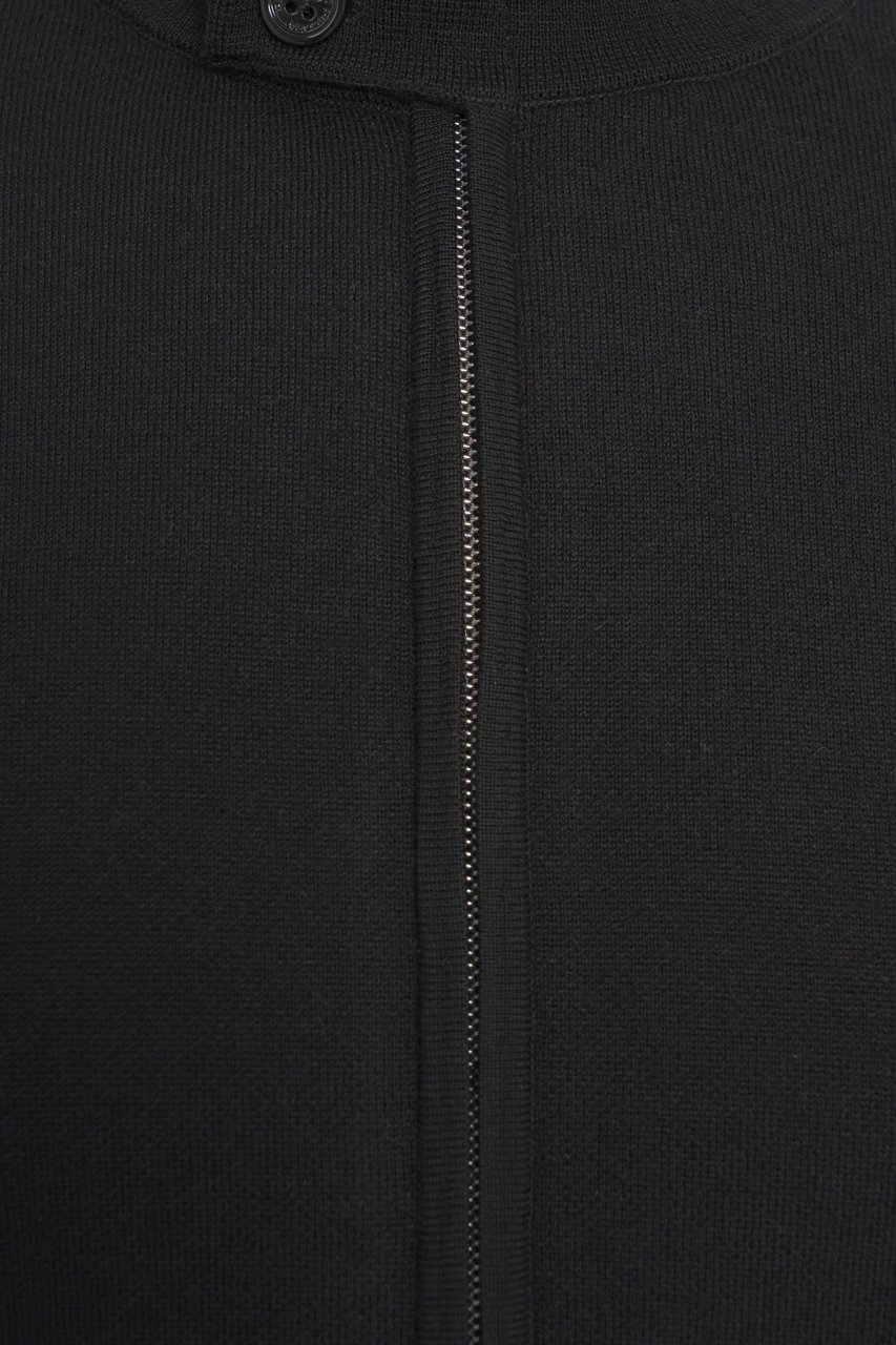 Paolo Pecora Knitted jacket with stand-up collar Zwart