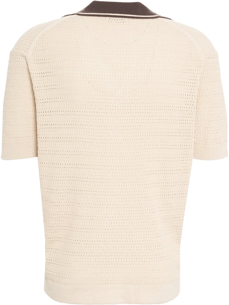 Paolo Pecora Silk knit polo shirt Bruin