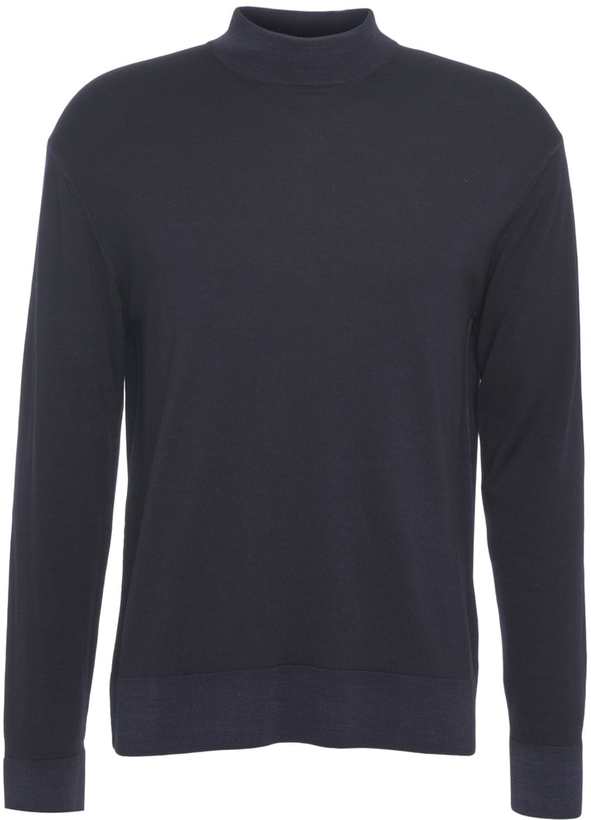 Paolo Pecora Pullover with stand-up collar Blauw
